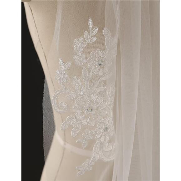 Women\'s Short 2 Tier Wedding Bridal Veil With Comb L24